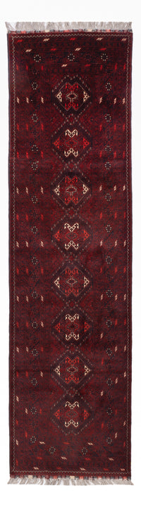 Tapis de couloir Tapis afghan - 295 x 79 cm - rouge