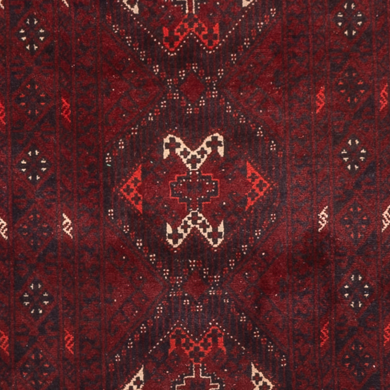Tapis de couloir Tapis afghan - 295 x 79 cm - rouge