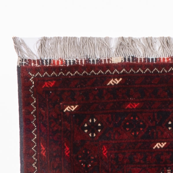 Tapis de couloir Tapis afghan - 295 x 79 cm - rouge