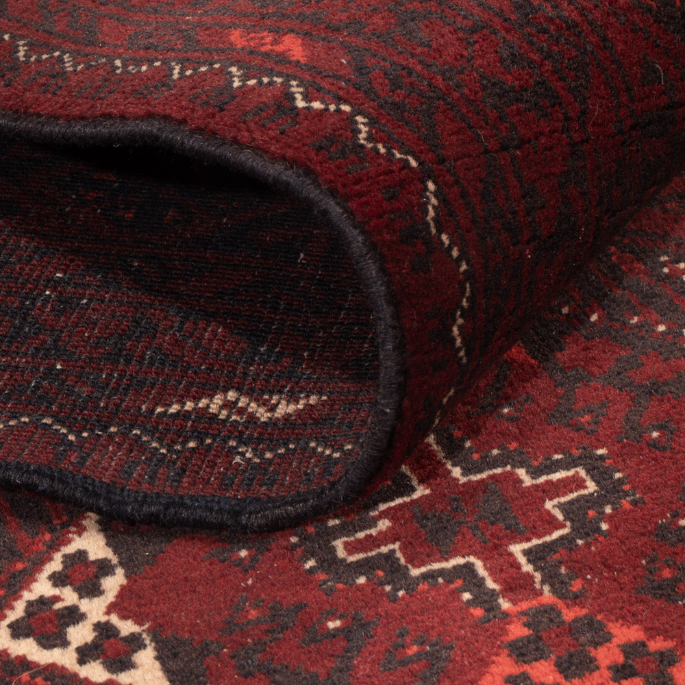 Tapis de couloir Tapis afghan - 295 x 79 cm - rouge