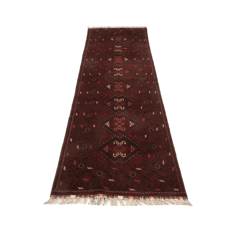 Tapis de couloir Tapis afghan - 295 x 79 cm - rouge