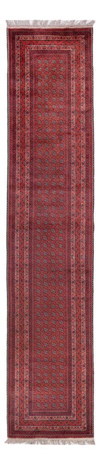 Tapis de couloir Tapis afghan - Boukhara - 376 x 75 cm - rouge