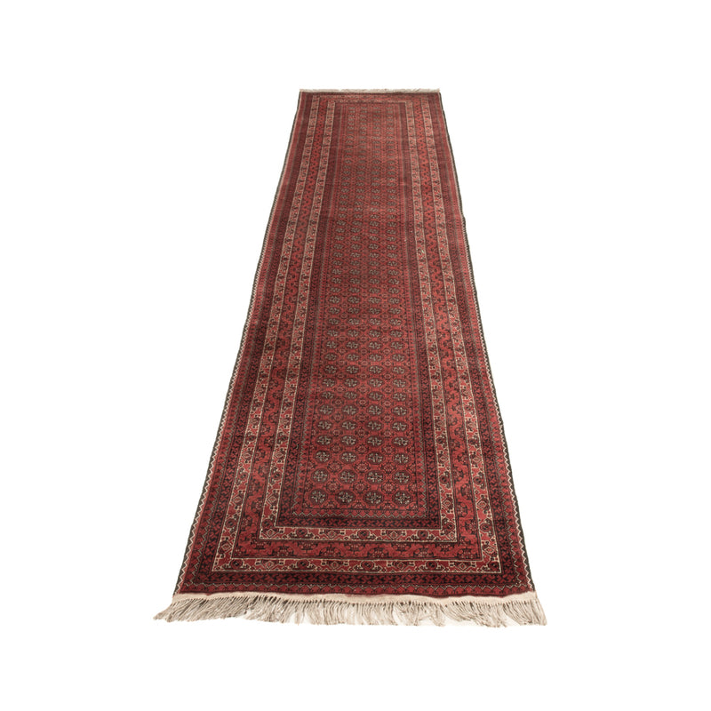 Tapis de couloir Tapis afghan - Boukhara - 376 x 75 cm - rouge