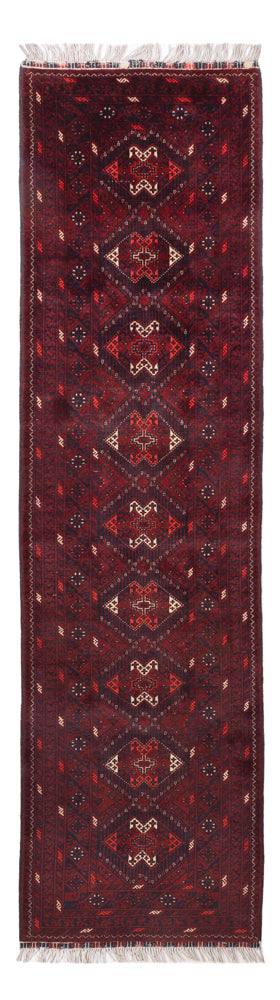 Tapis de couloir Tapis afghan - 300 x 79 cm - rouge