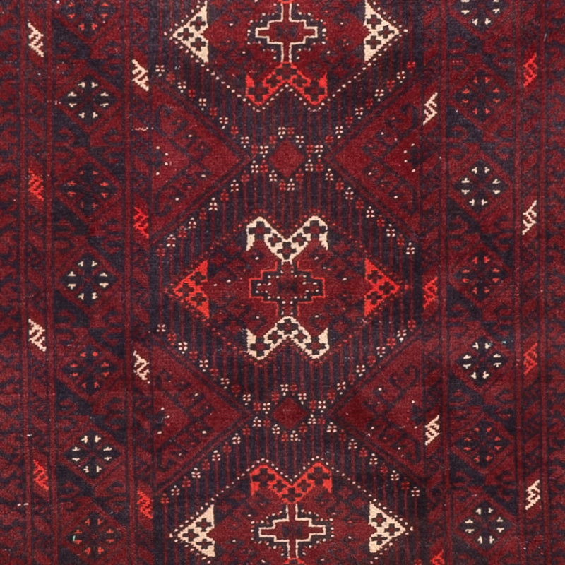 Tapis de couloir Tapis afghan - 300 x 79 cm - rouge