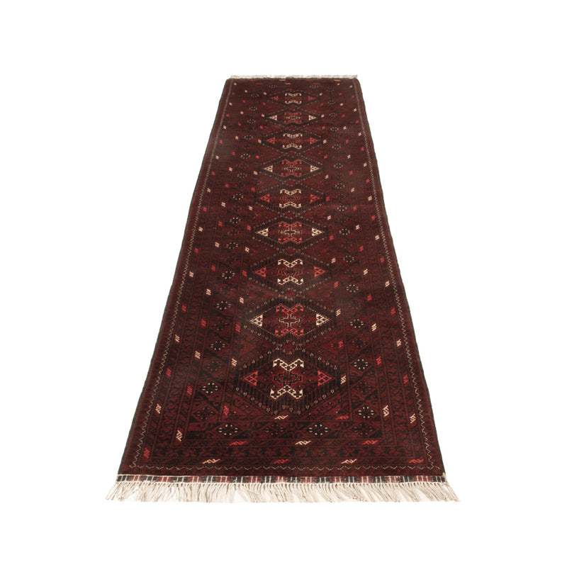 Tapis de couloir Tapis afghan - 300 x 79 cm - rouge