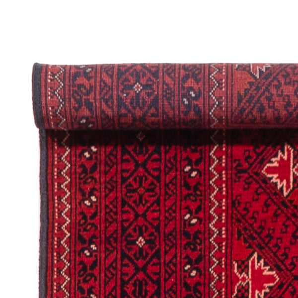 Tapis de couloir Tapis afghan - 388 x 77 cm - rouge