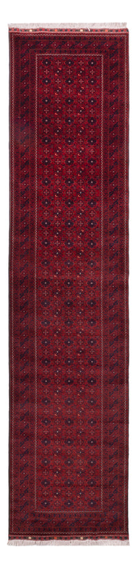 Tapis de couloir Tapis afghan - 384 x 84 cm - rouge