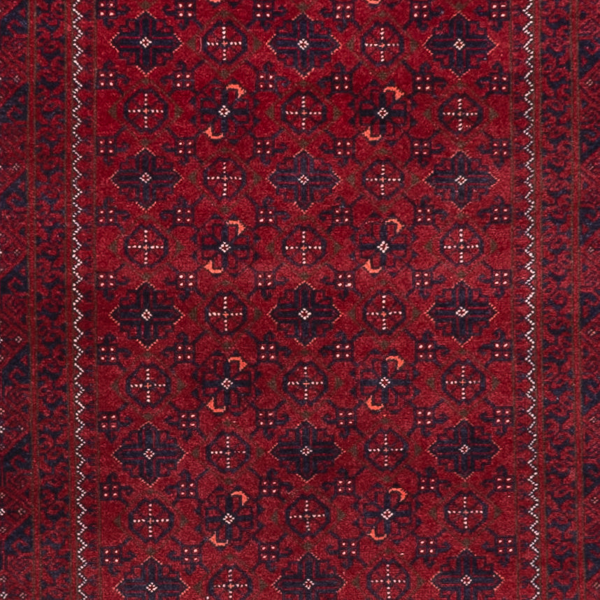 Tapis de couloir Tapis afghan - 384 x 84 cm - rouge
