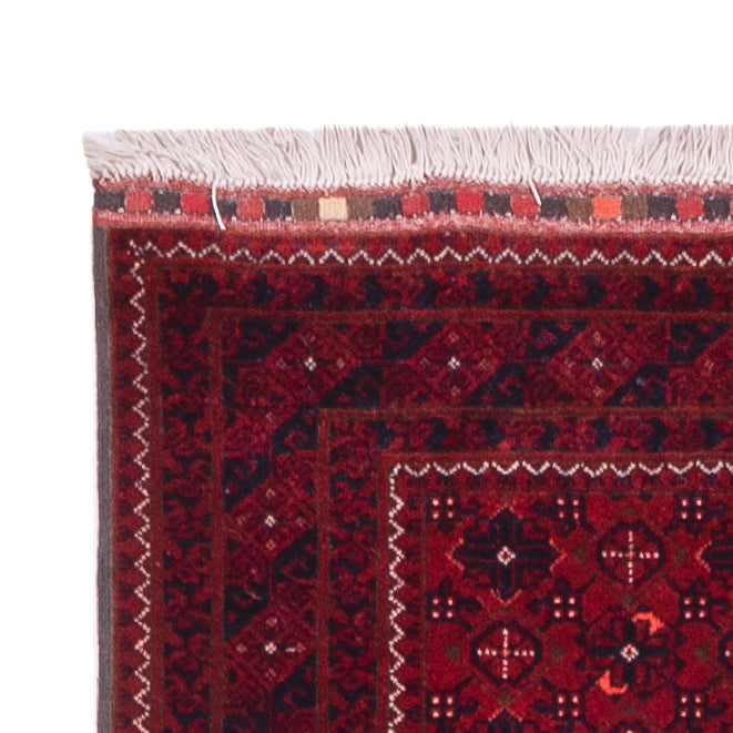 Tapis de couloir Tapis afghan - 384 x 84 cm - rouge