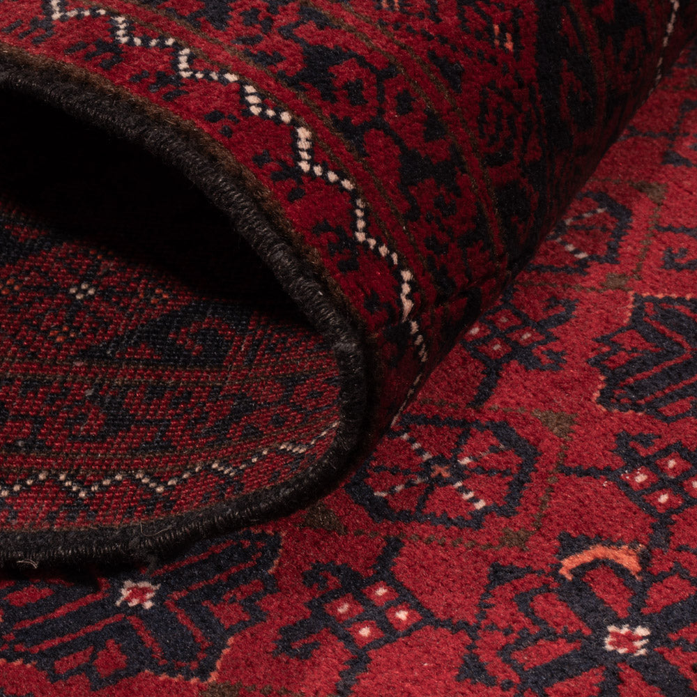 Tapis de couloir Tapis afghan - 384 x 84 cm - rouge