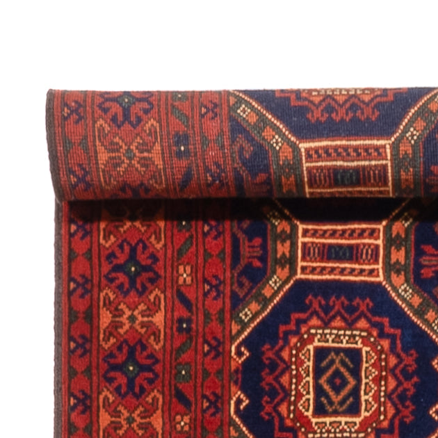 Tapis de couloir Tapis afghan - 409 x 86 cm - beige foncé