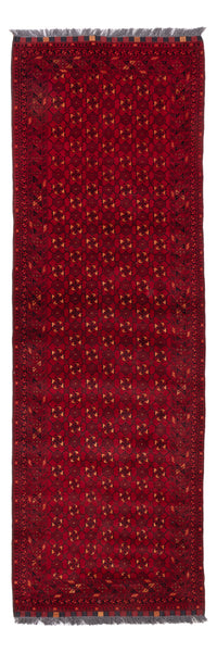 Tapis de couloir Tapis afghan - 277 x 89 cm - rouge