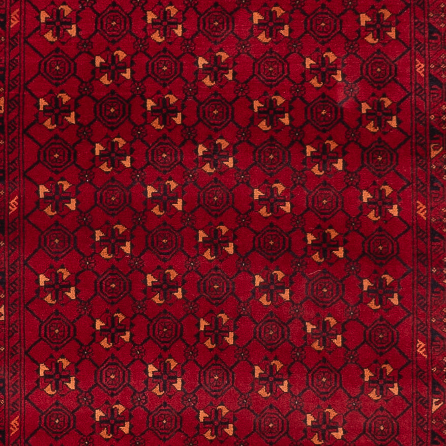 Tapis de couloir Tapis afghan - 277 x 89 cm - rouge