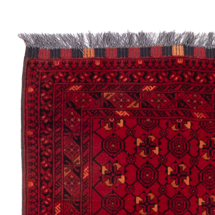 Tapis de couloir Tapis afghan - 277 x 89 cm - rouge