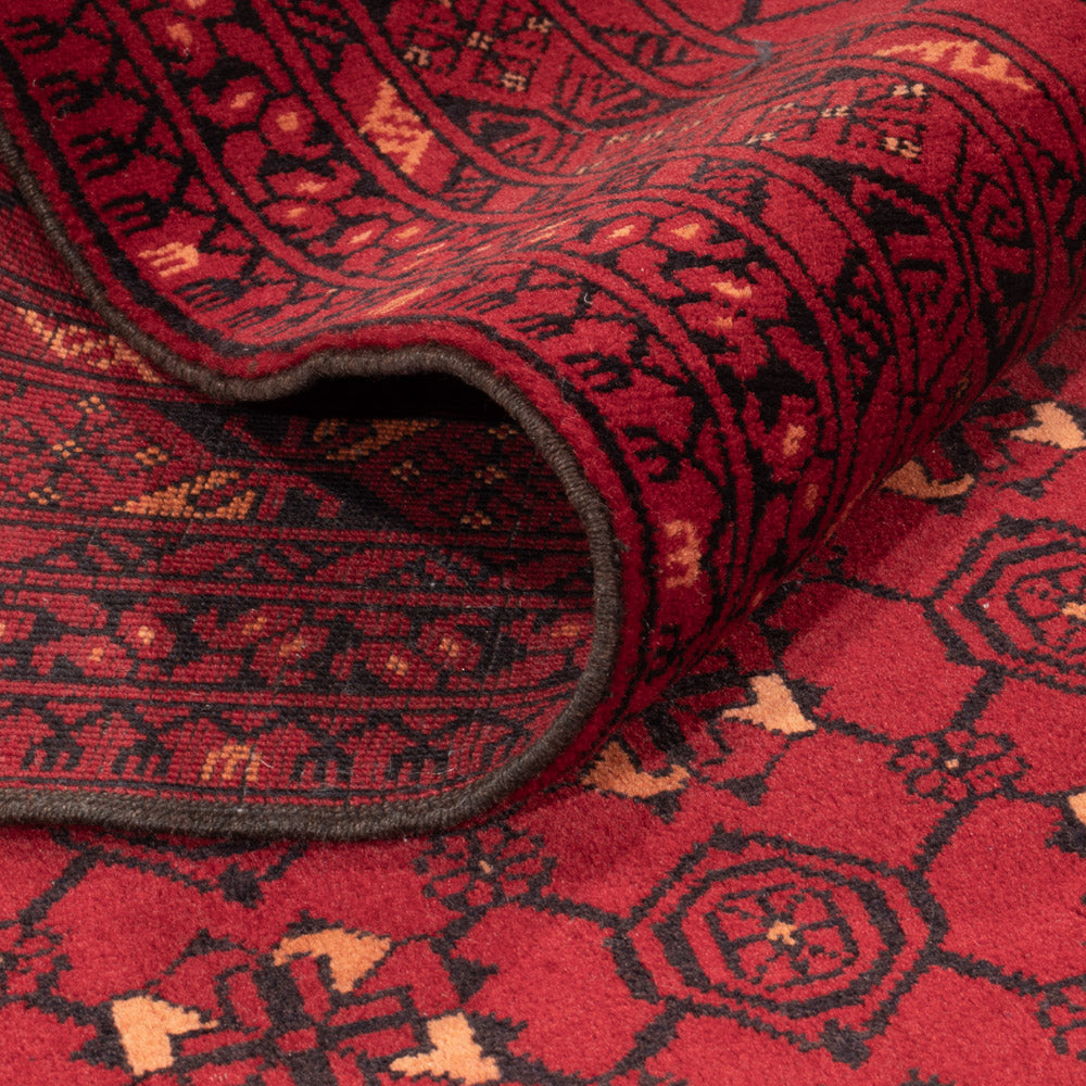 Tapis de couloir Tapis afghan - 277 x 89 cm - rouge