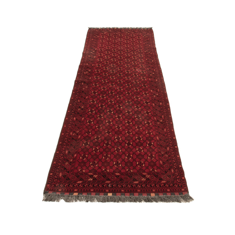 Tapis de couloir Tapis afghan - 277 x 89 cm - rouge
