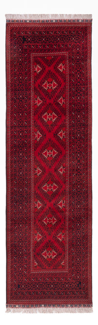 Tapis de couloir Tapis afghan - 283 x 82 cm - rouge