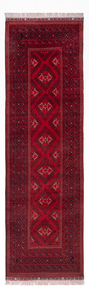 Tapis de couloir Tapis afghan - 283 x 82 cm - rouge