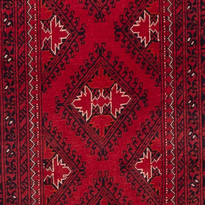 Tapis de couloir Tapis afghan - 283 x 82 cm - rouge