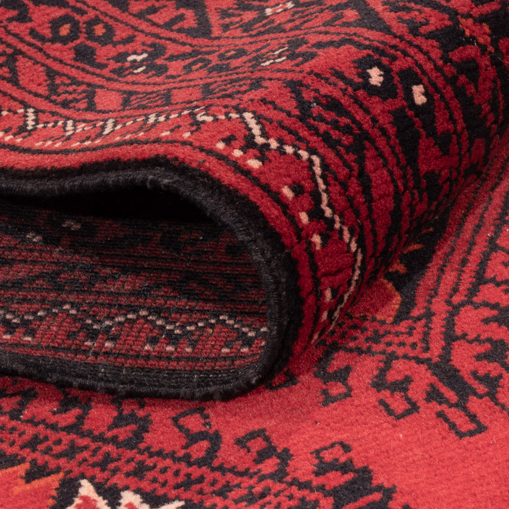 Tapis de couloir Tapis afghan - 283 x 82 cm - rouge