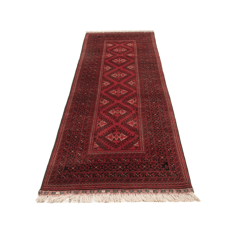 Tapis de couloir Tapis afghan - 283 x 82 cm - rouge