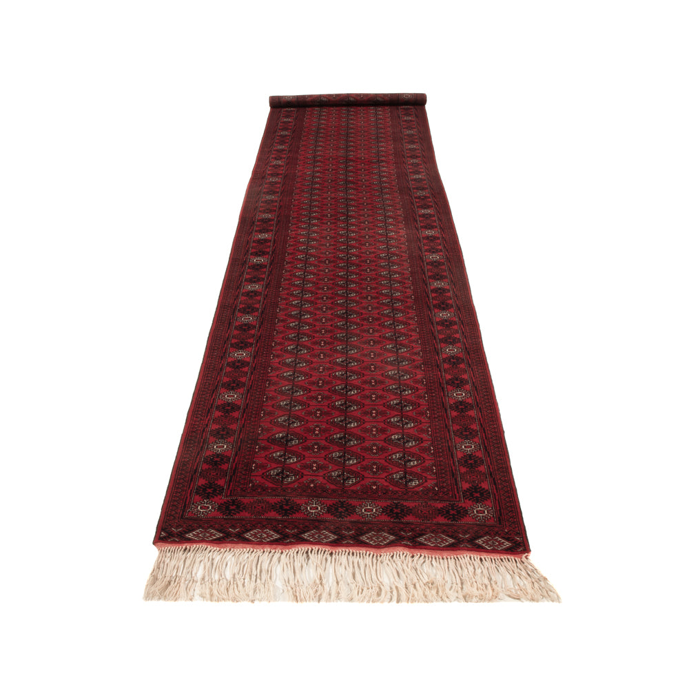 Tapis de couloir Tapis Turkaman - 396 x 87 cm - rouge