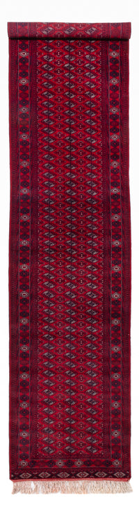 Tapis de couloir Tapis afghan - Boukhara - 397 x 86 cm - rouge