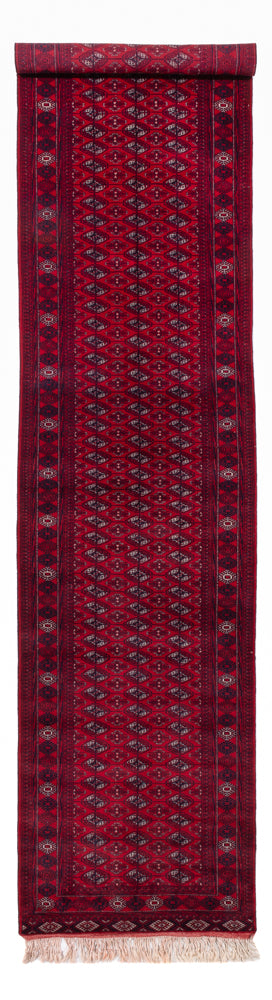 Tapis de couloir Tapis afghan - Boukhara - 397 x 86 cm - rouge