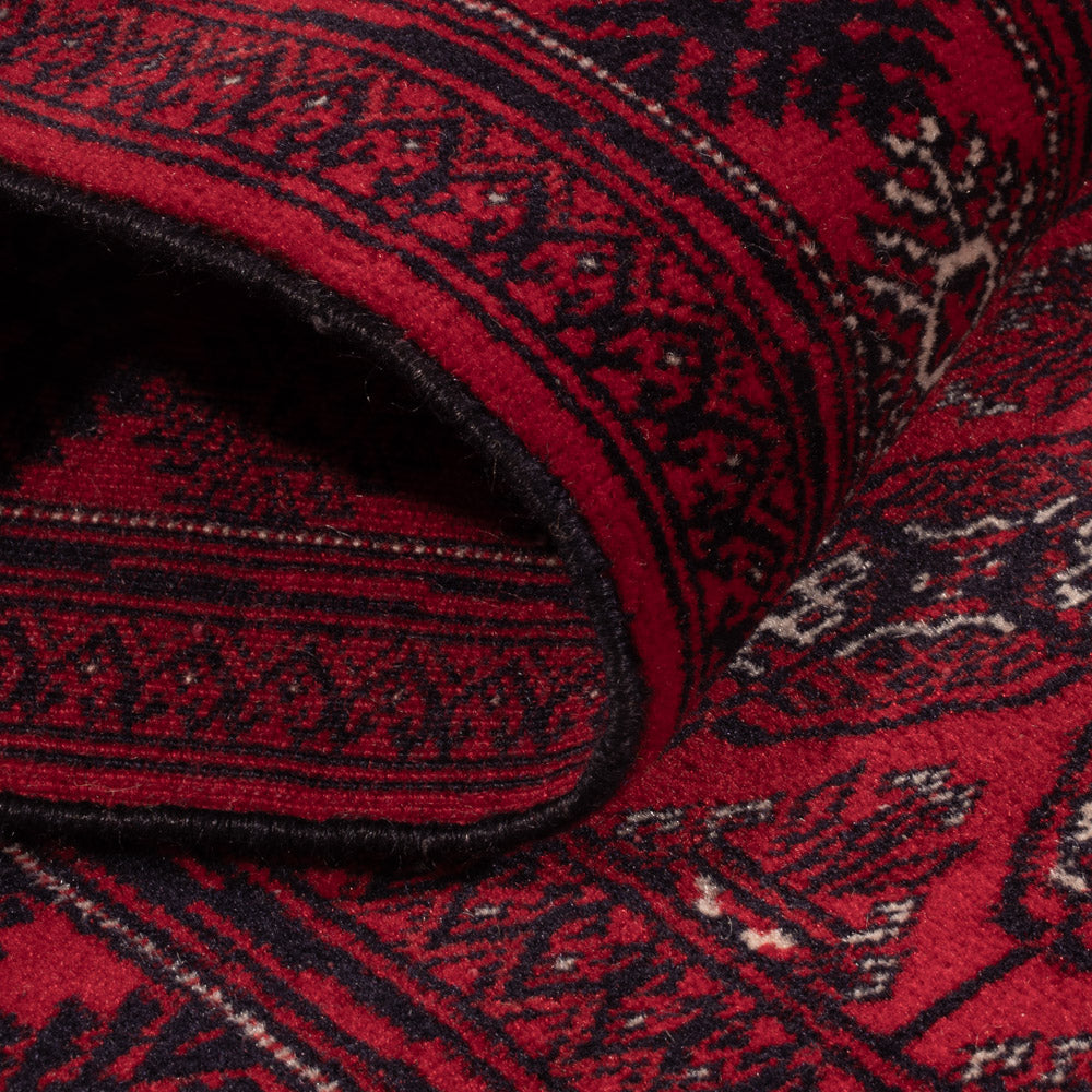 Tapis de couloir Tapis afghan - Boukhara - 397 x 86 cm - rouge