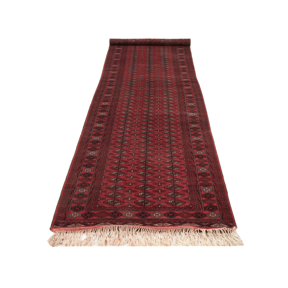 Tapis de couloir Tapis afghan - Boukhara - 397 x 86 cm - rouge