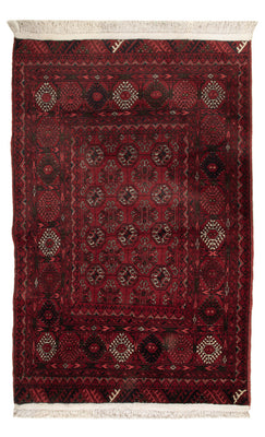 Tapis afghan - 119 x 77 cm - rouge foncé