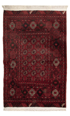 Tapis afghan - 119 x 77 cm - rouge foncé