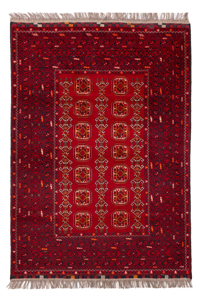Tapis afghan - Boukhara - 147 x 104 cm - rouge