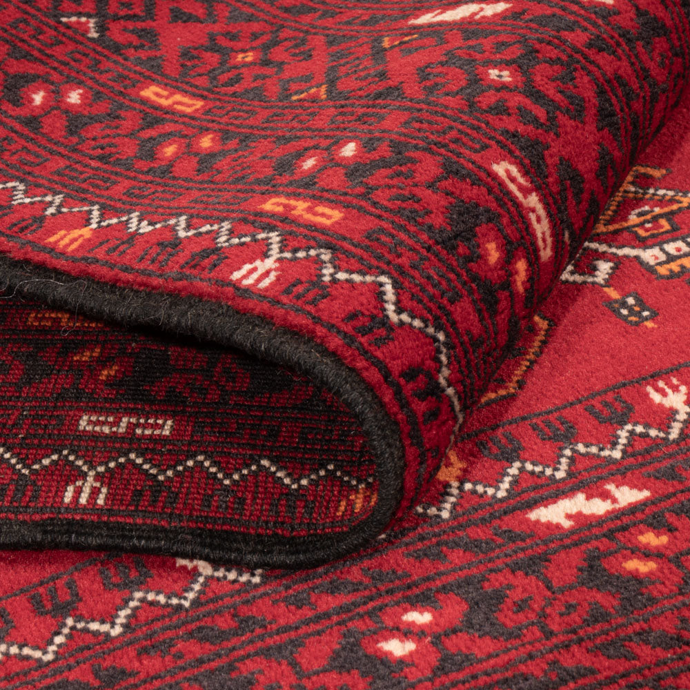 Tapis afghan - Boukhara - 147 x 104 cm - rouge