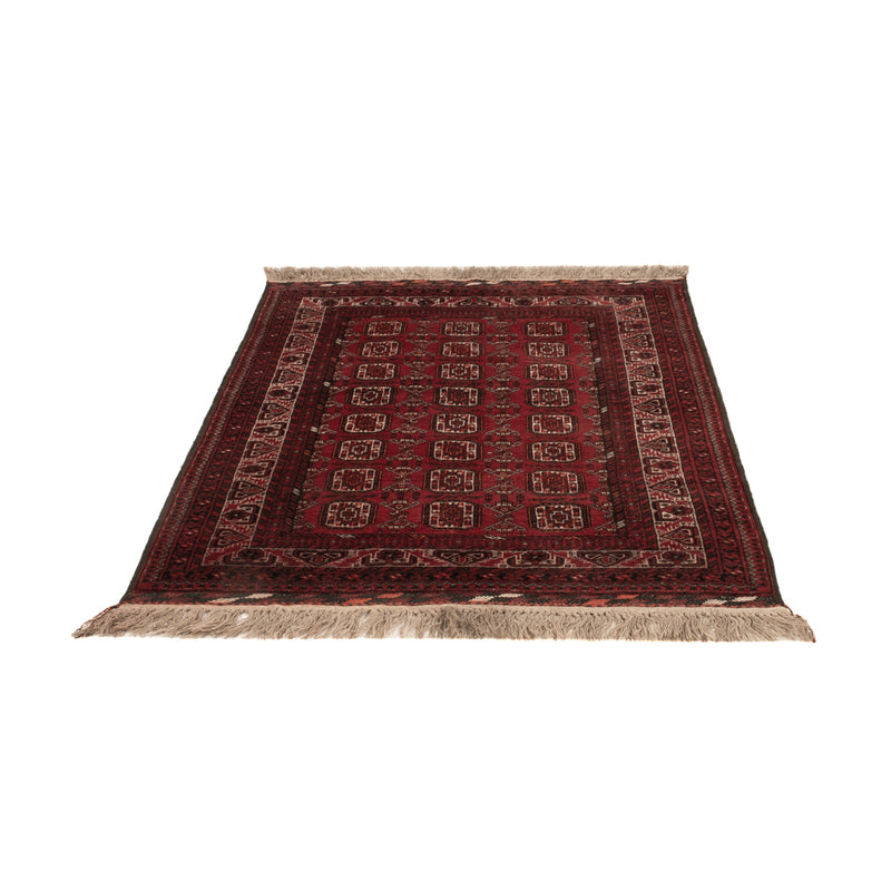 Tapis afghan - Boukhara - 140 x 102 cm - rouge foncé