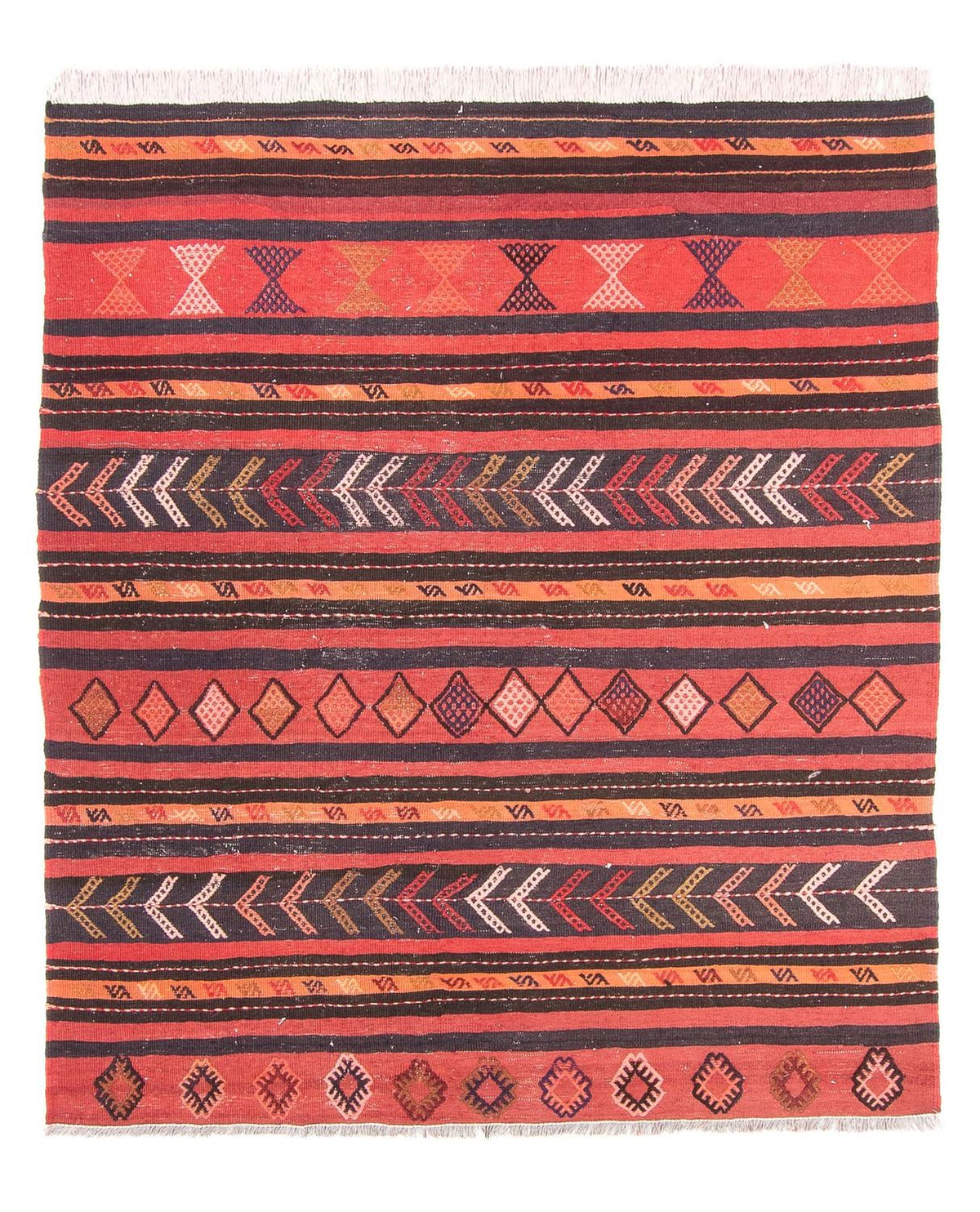 Tapis Kelim - Vieux - 190 x 160 cm - multicolore