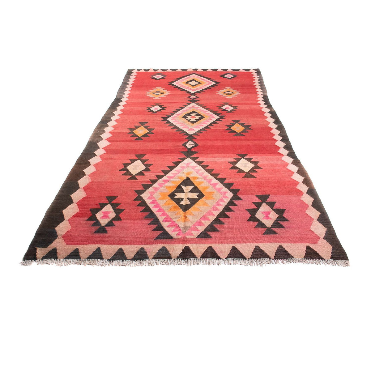 Tapis de couloir Tapis Kelim - Vieux - 387 x 160 cm - multicolore