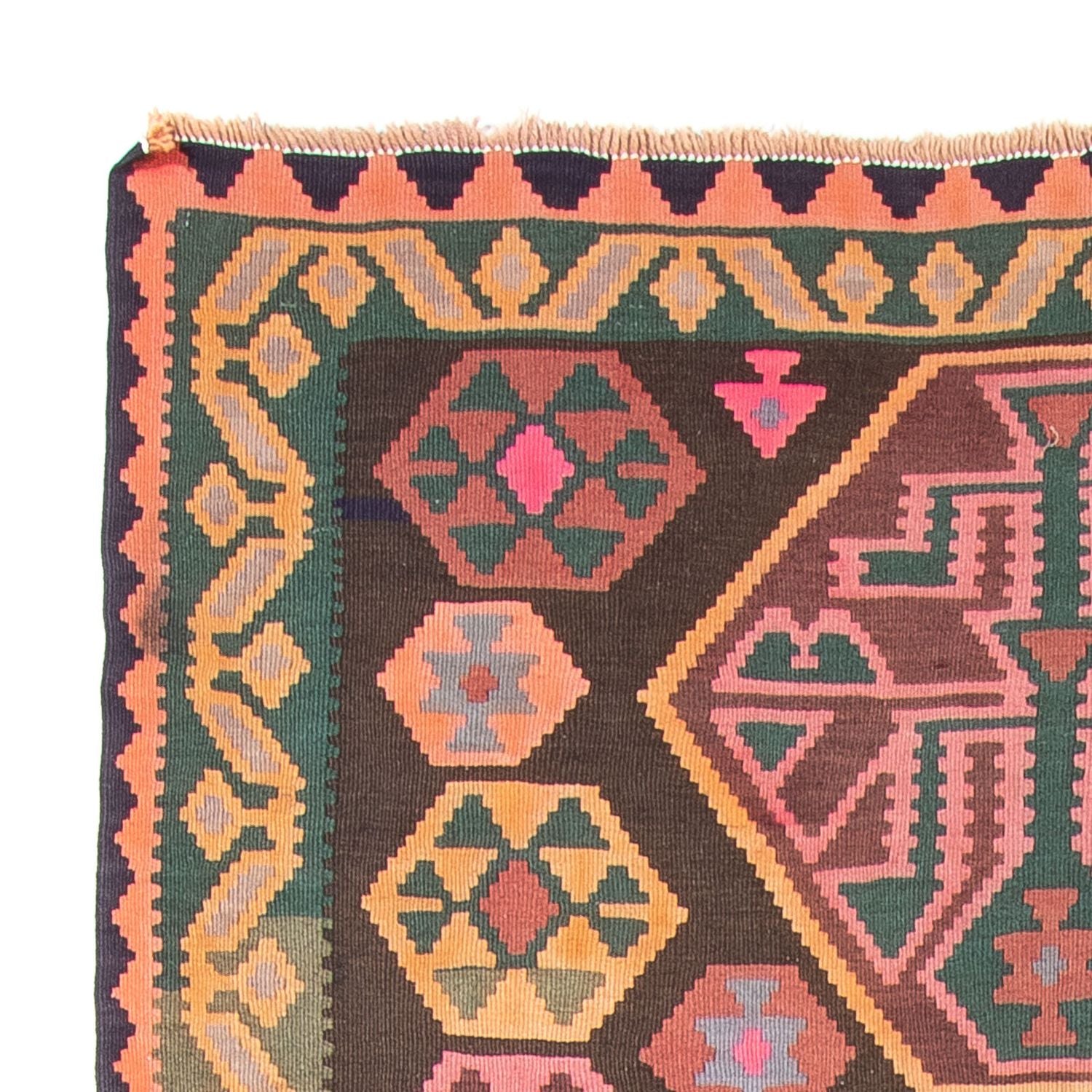 Tapis de couloir Tapis Kelim - Vieux - 340 x 150 cm - multicolore