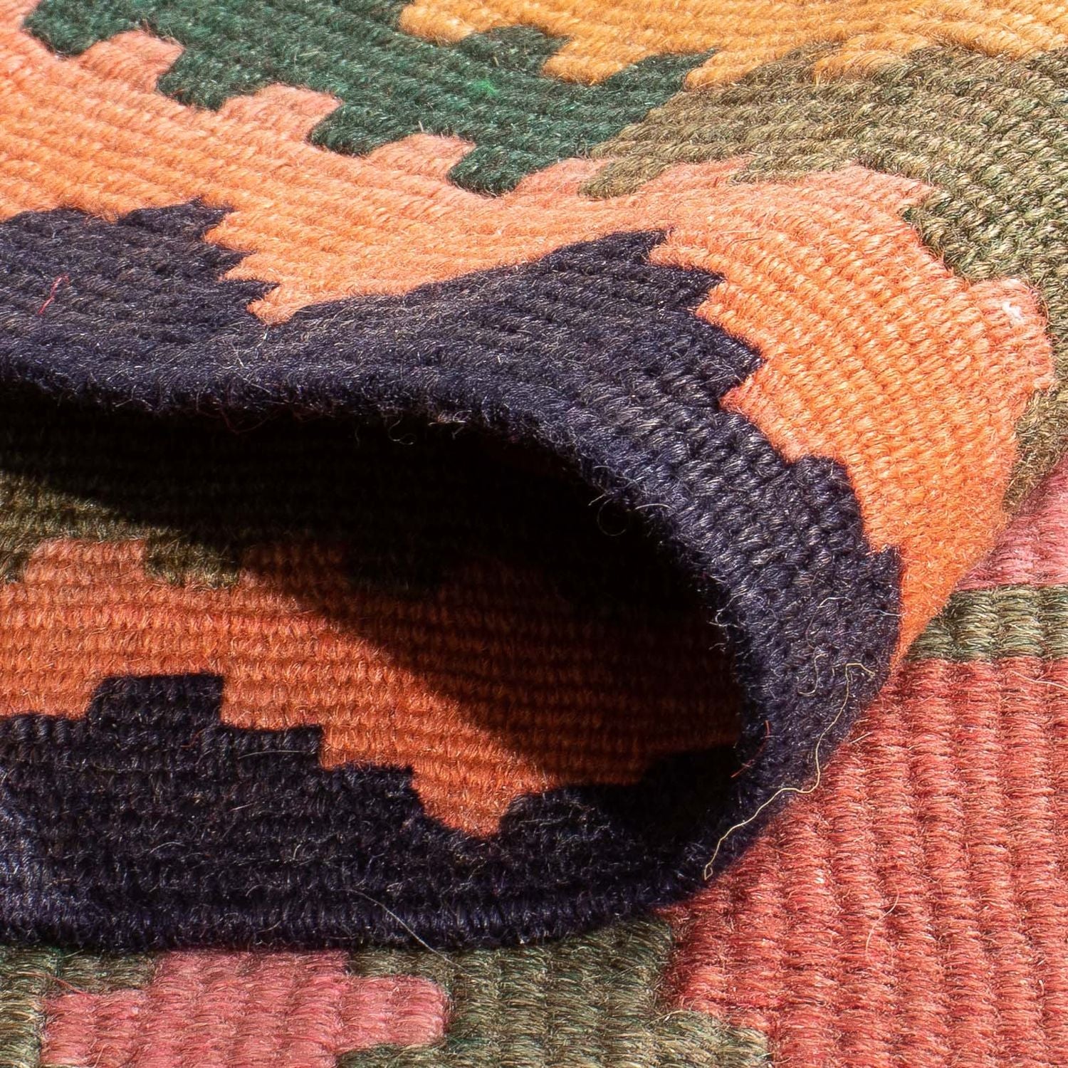 Tapis de couloir Tapis Kelim - Vieux - 340 x 150 cm - multicolore