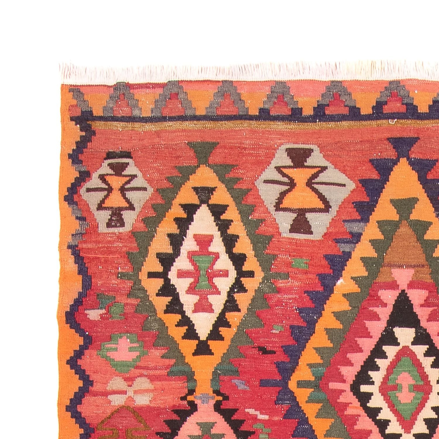 Tapis de couloir Tapis Kelim - Vieux - 310 x 165 cm - multicolore