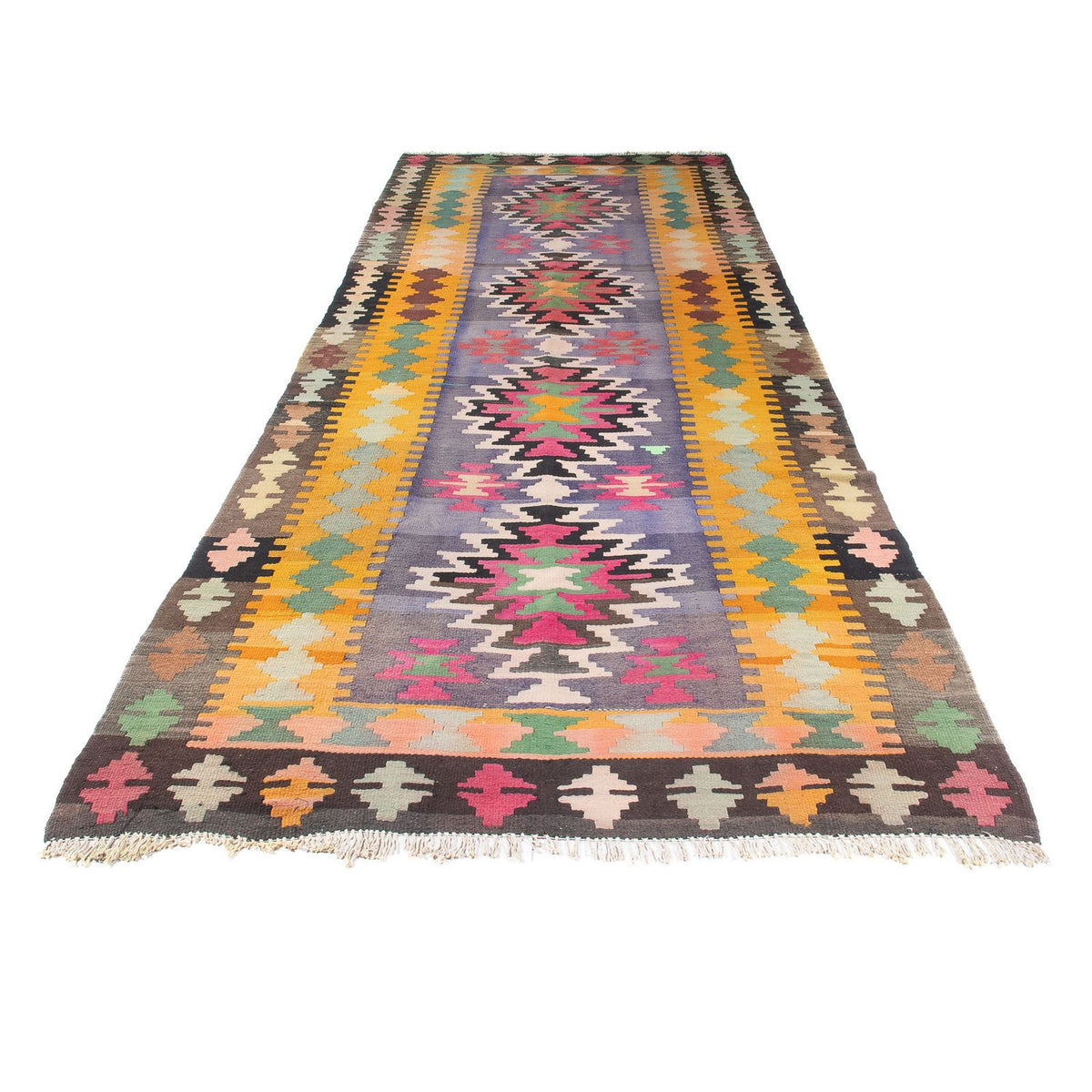 Tapis de couloir Tapis Kelim - Vieux - 360 x 147 cm - multicolore
