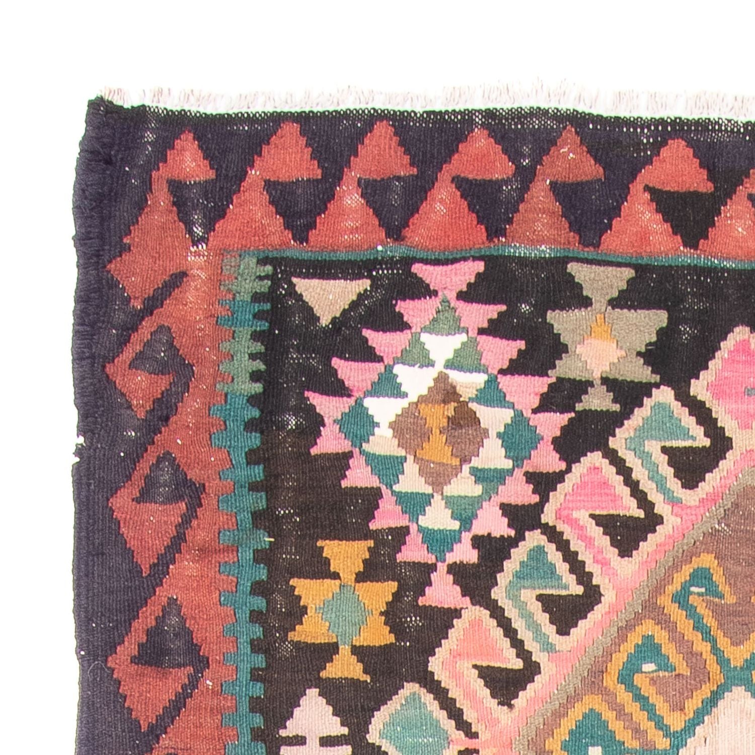 Tapis de couloir Tapis Kelim - Vieux - 347 x 150 cm - multicolore