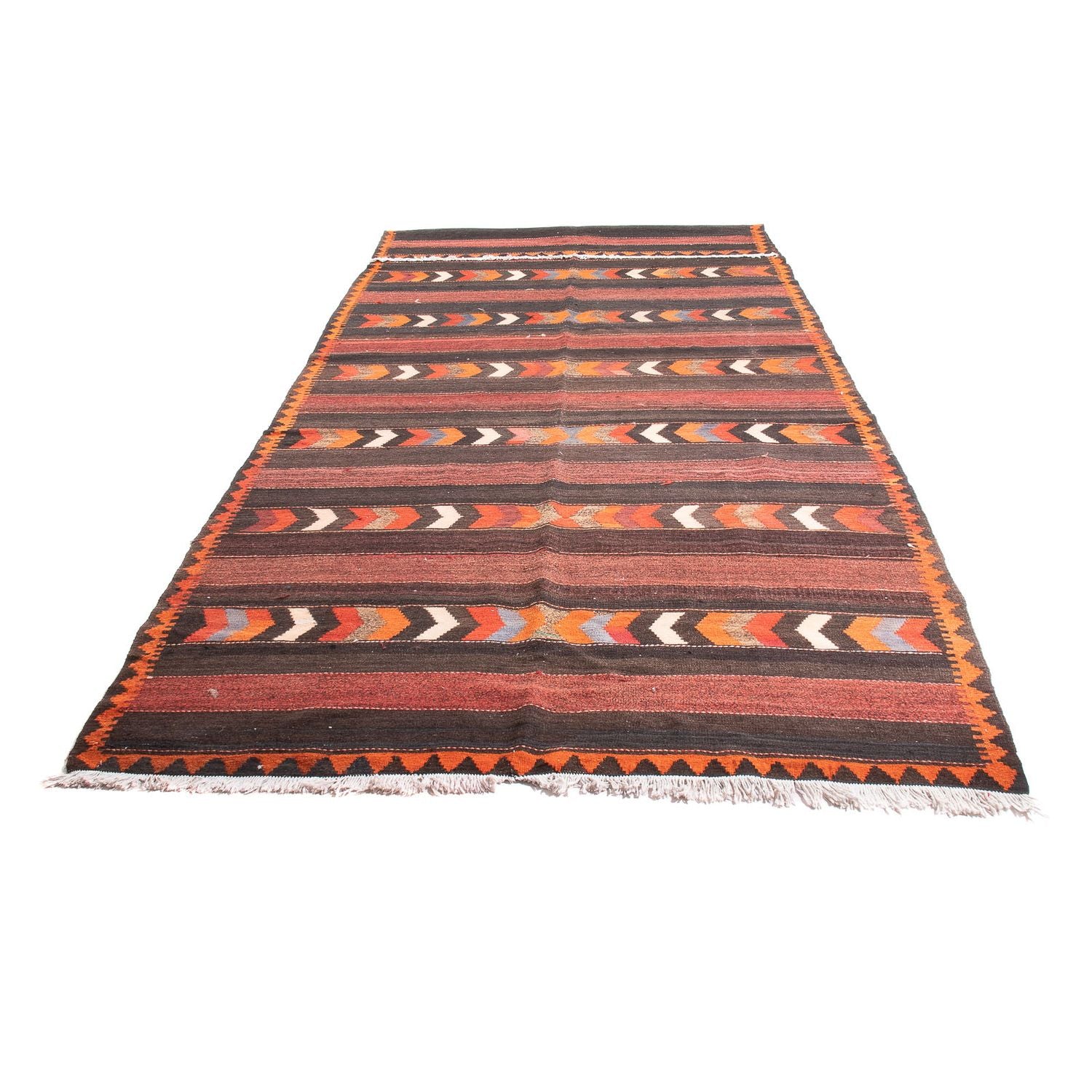 Tapis de couloir Tapis Kelim - Vieux - 433 x 160 cm - multicolore