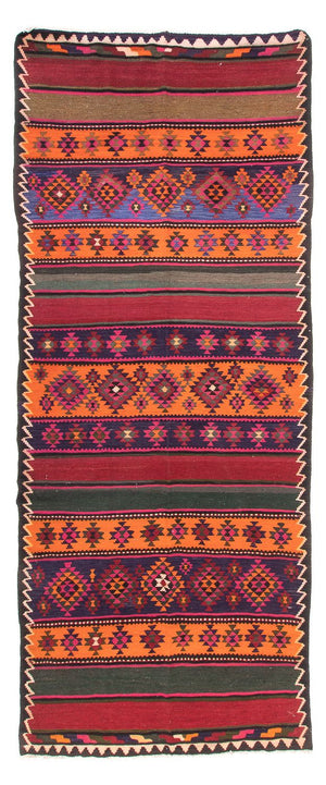 Tapis de couloir Tapis Kelim - Vieux - 395 x 160 cm - multicolore