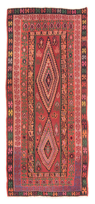 Tapis de couloir Tapis Kelim - Vieux - 355 x 150 cm - multicolore