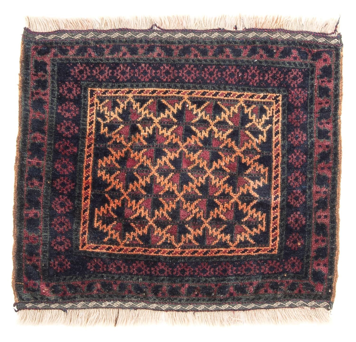 Tapis Belutsch carré  - 70 x 60 cm - multicolore