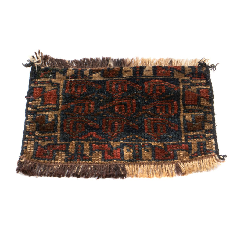 Tapis afghan carré  - 32 x 20 cm - multicolore