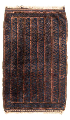 Tapis afghan - 100 x 61 cm - marron