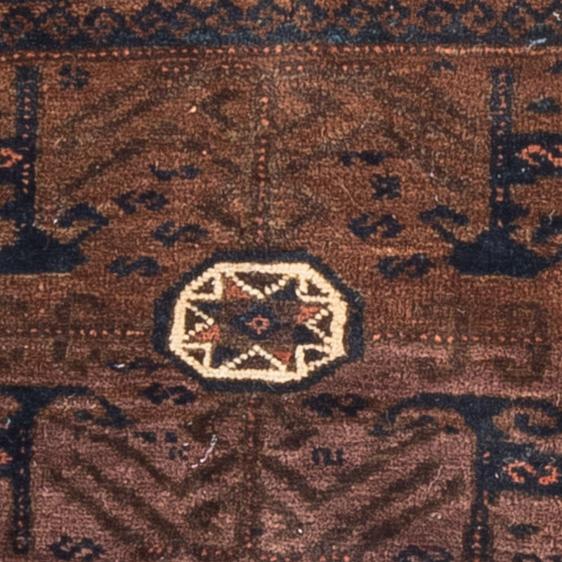 Tapis afghan carré  - 80 x 80 cm - marron